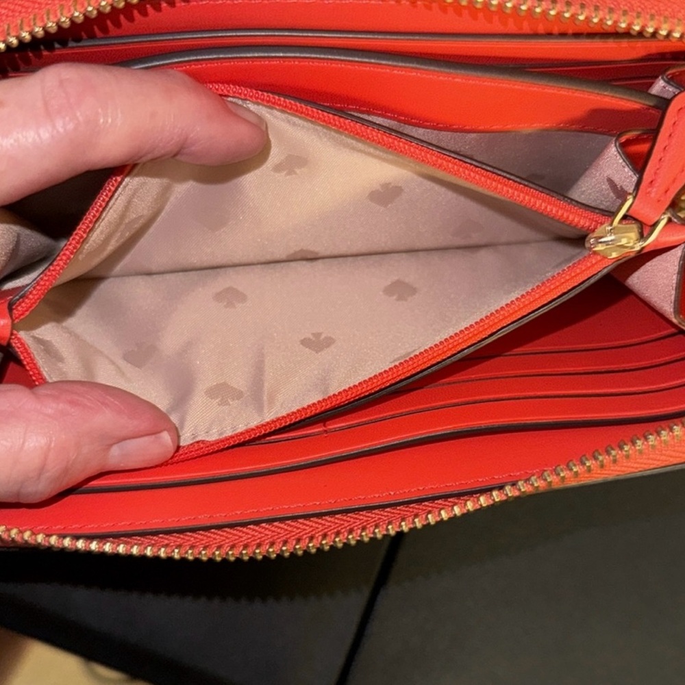 Kate Spade, $220 Rtl, Geranium Frannie Lg Zip Around Wallet, NWT, Gorgeous Color - Picture 12 of 13